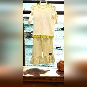 Marilda Jane Set "Library Book Big Ruffle Pants and "Rehearsal Time" Ruched Top